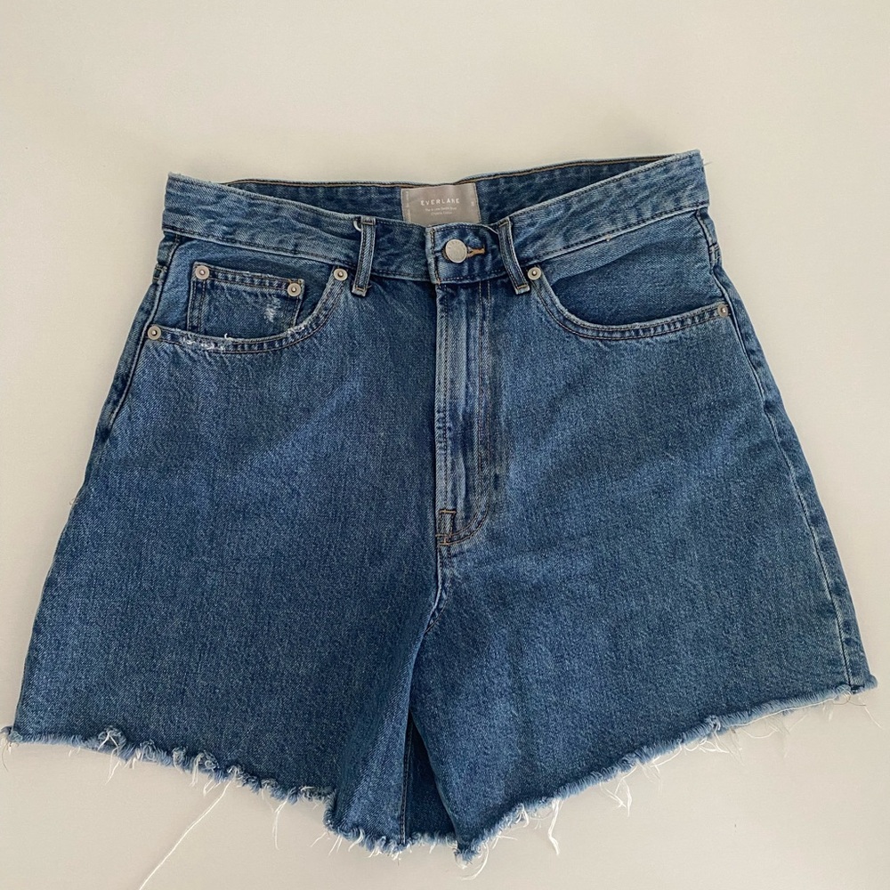 Everlane The A-Line High-Waist Denim Shorts